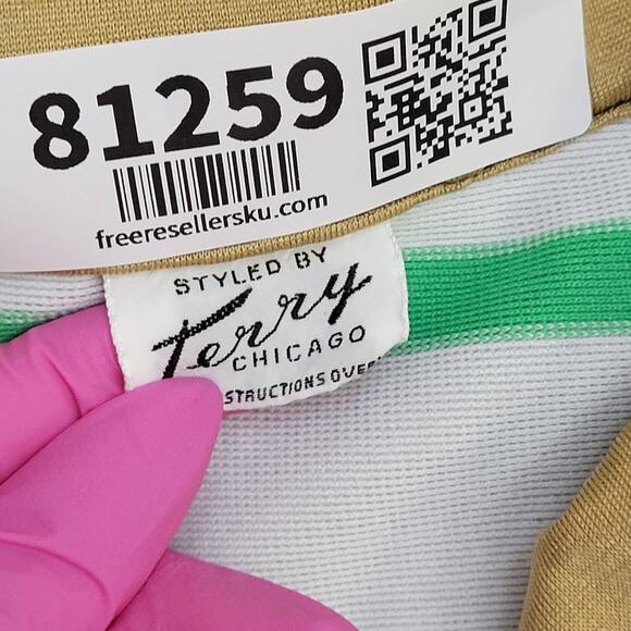 Vintage 90s MOD Striped Polo Shirt Womens Small 18x23 Hippie - Picture 7 of 11